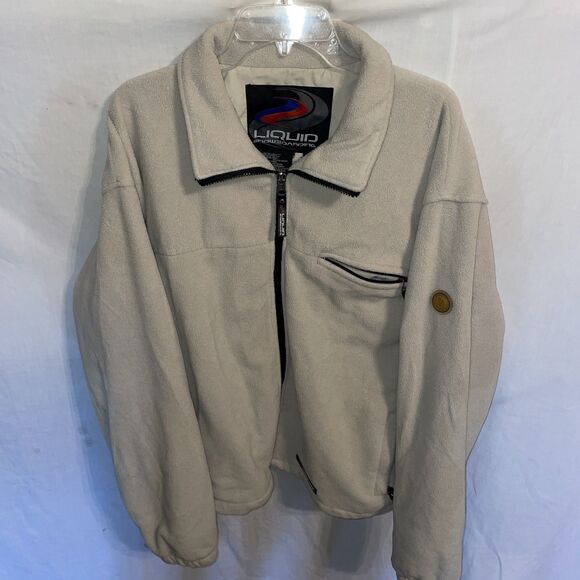 Liquid Snowboarding Men’s Fleece Jacket Size Large Beige Outdoors Athleisure - Picture 1 of 12